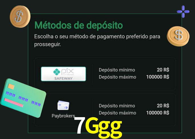 O cassino 7Ggg oferece uma grande variedade de métodos de pagamento